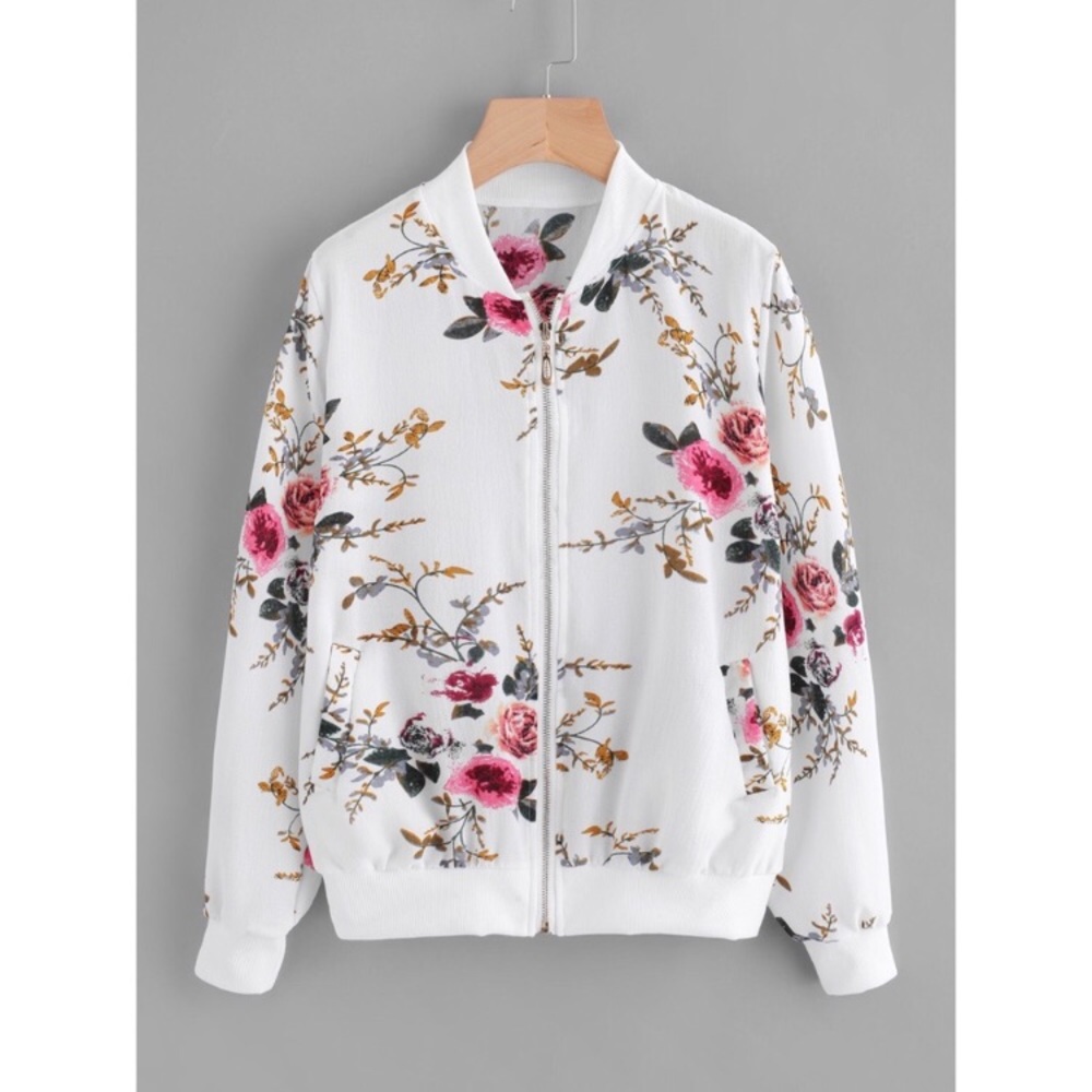 Floral bomber jacket